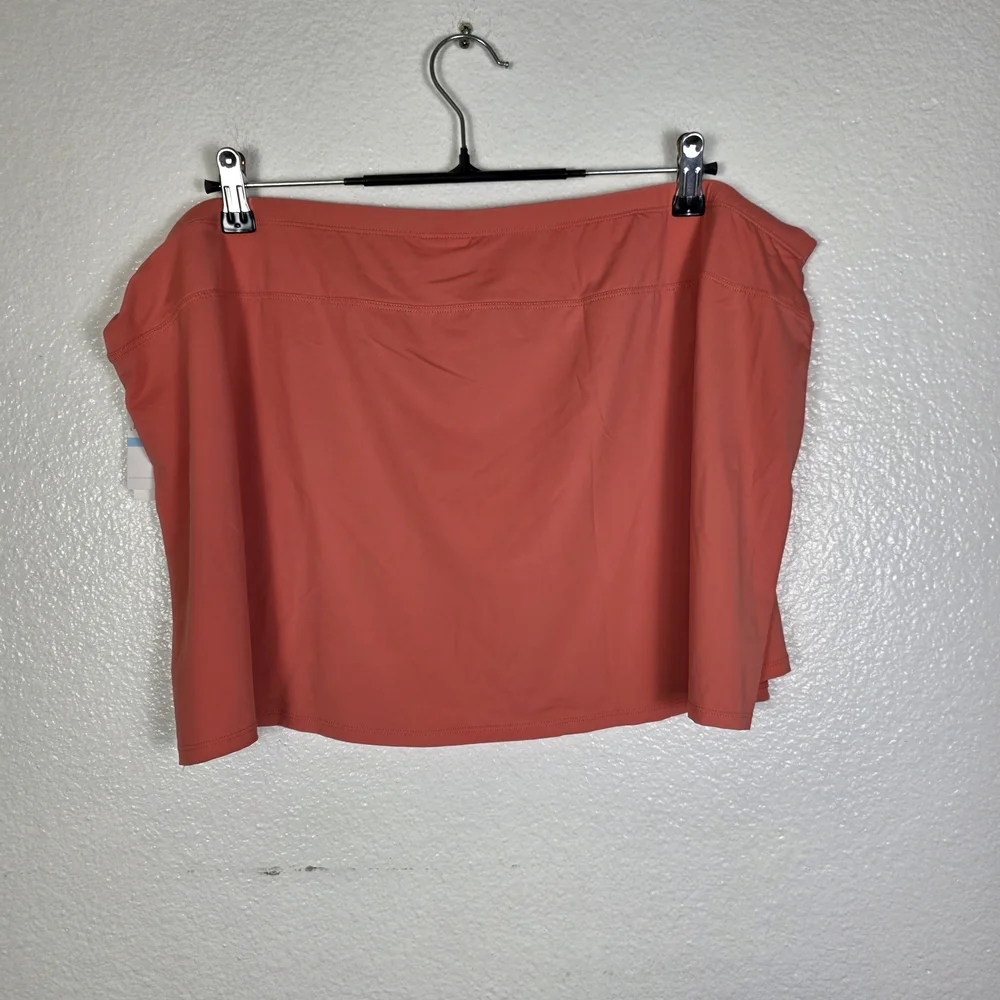 Jantzen Women's Coral Cutie Stretch Elastic Waist Slit Hem‎ Swim Skirt Size 20W